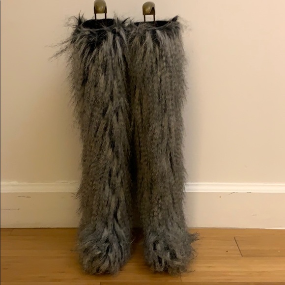 CHANEL 2010 Fantasy Fur Boots - Picture 1 of 9